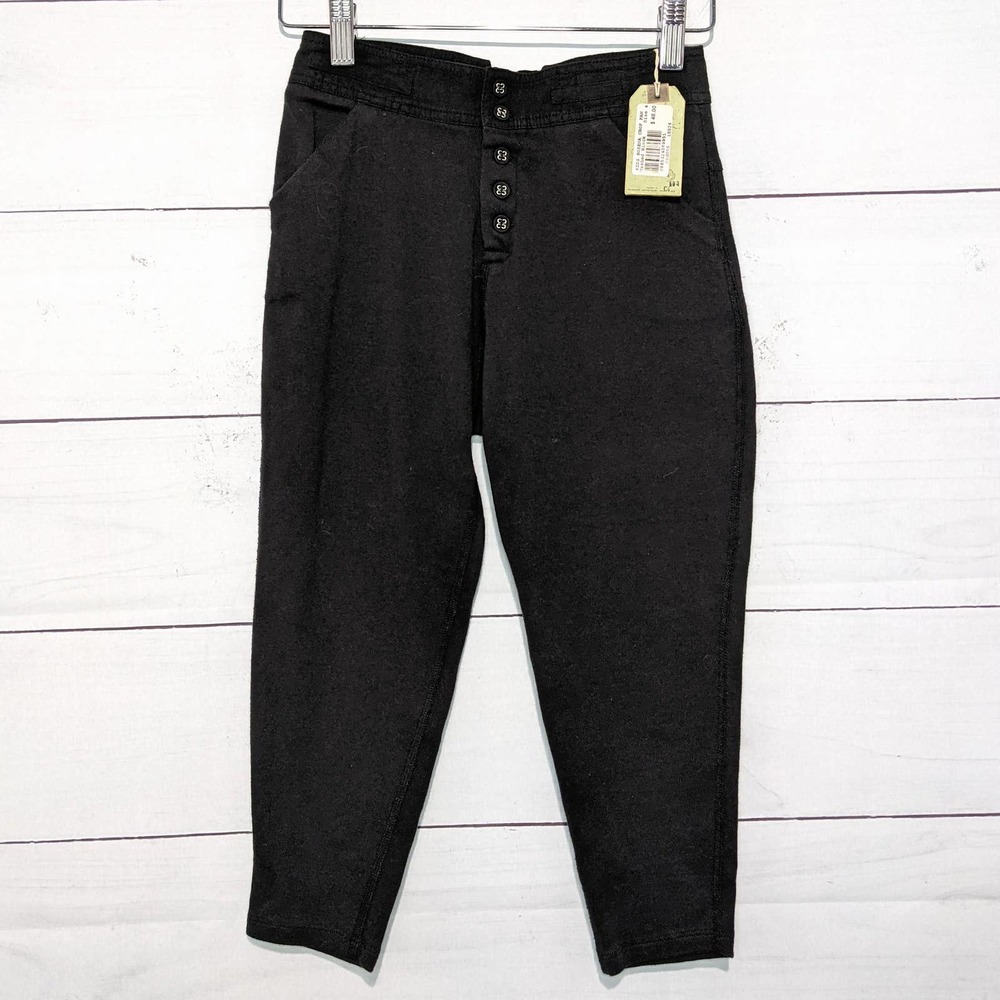 NWT All Saints Kids Bozena Crop Pants Washed Black Girls Size 4